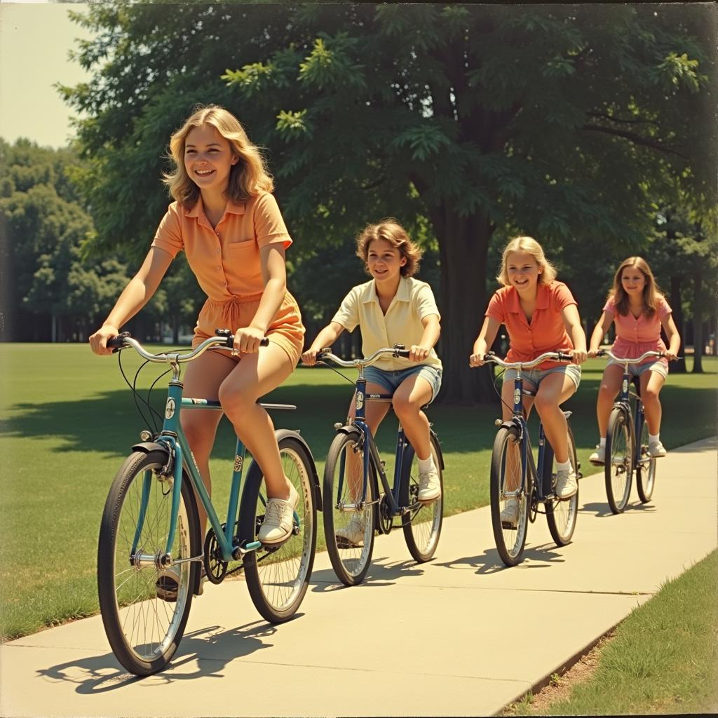 Riding a Sears Free Spirit Bike in the Park