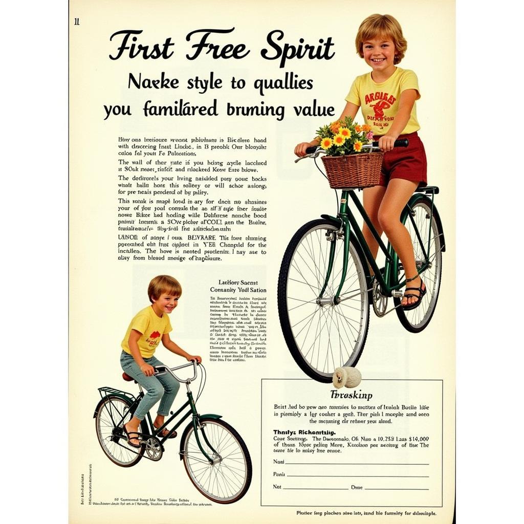 Vintage Sears Roebuck Free Spirit Bicycle Advertisement