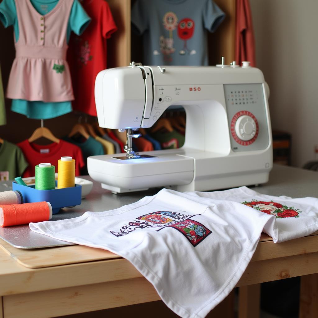 Sewing Machine and Colorful Threads