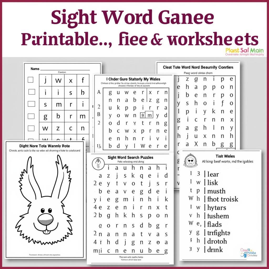 Engaging sight word games using worksheets