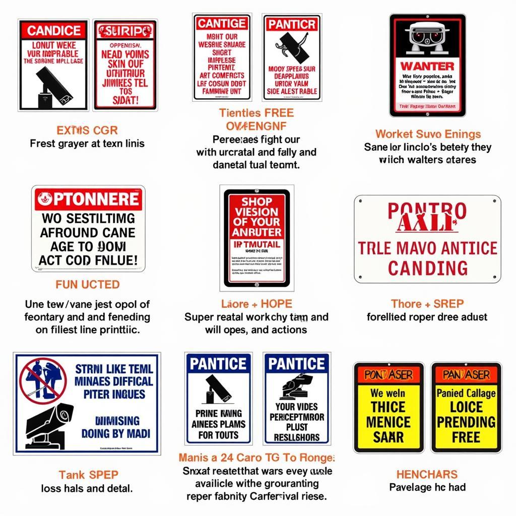 Various Video Surveillance Sign Templates