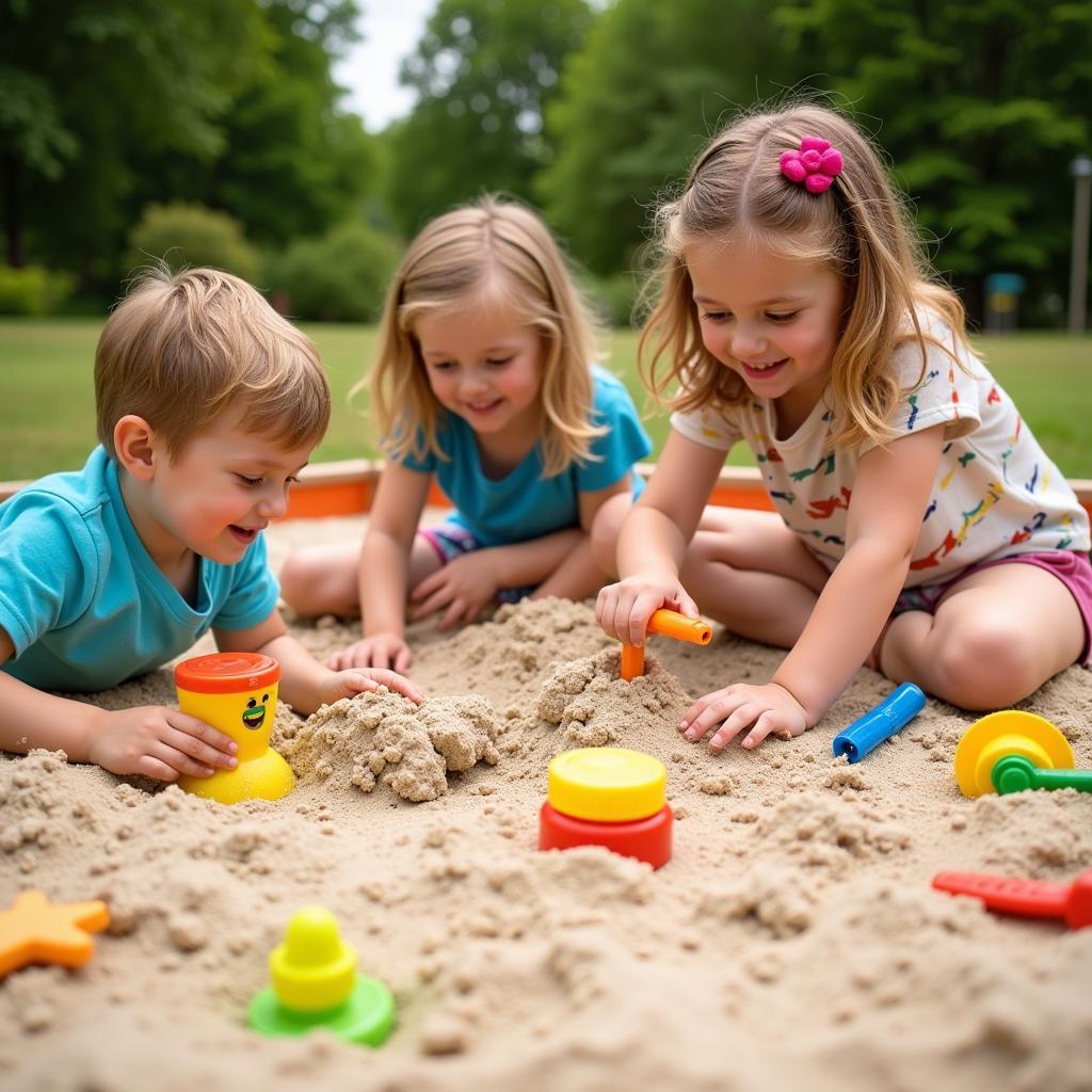 Children Playing with Silica Free Play Sand