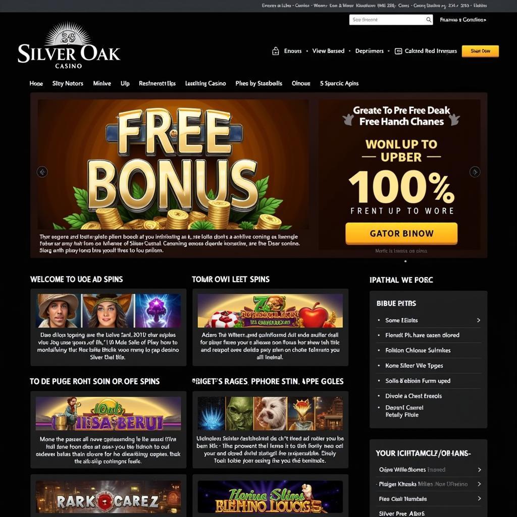 Silver Oak Casino Homepage