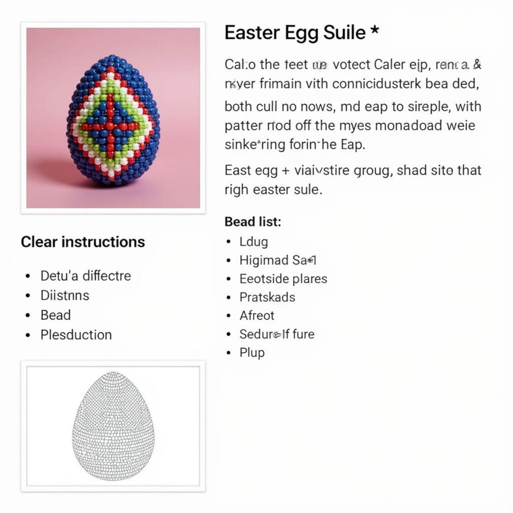 Simple Beaded Easter Egg Pattern