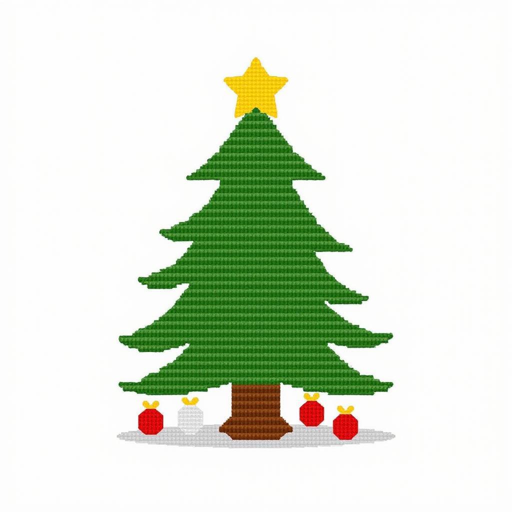 Simple Christmas Tree Cross Stitch Pattern