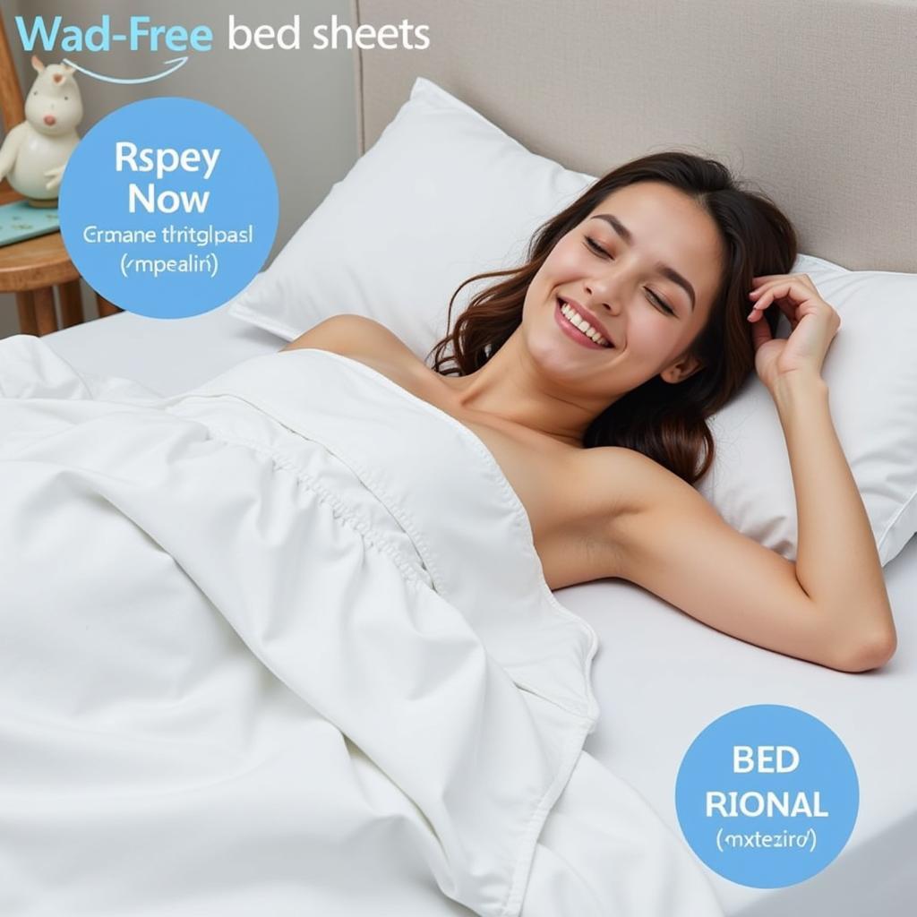 Person sleeping peacefully on wad-free bed sheets