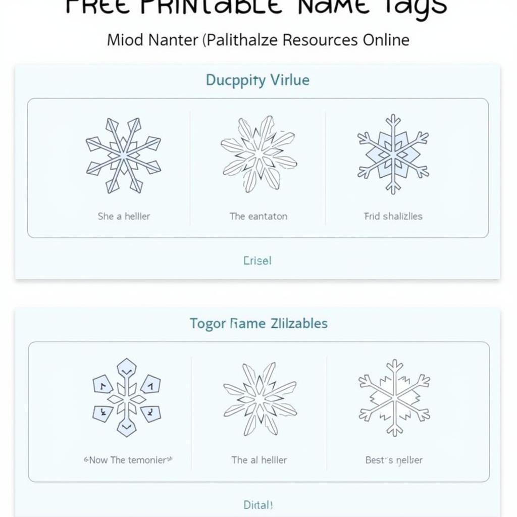 Browsing a Website for Free Printable Snowflake Name Tags