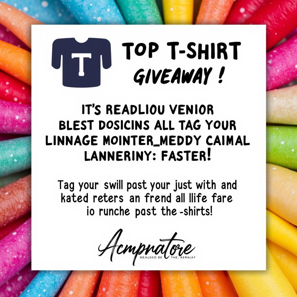 A screenshot of a social media post announcing a free t-shirt giveaway