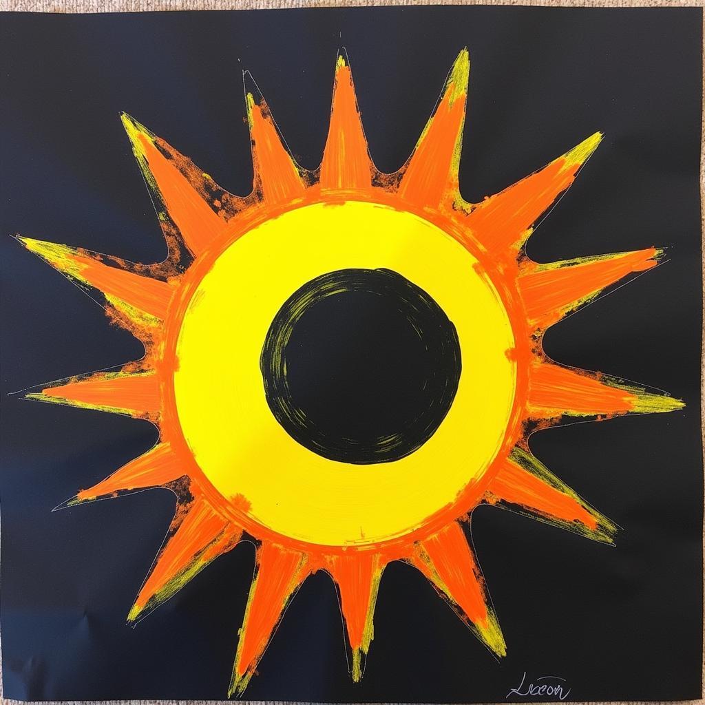 Solar Eclipse Art Project Using Construction Paper and Chalk