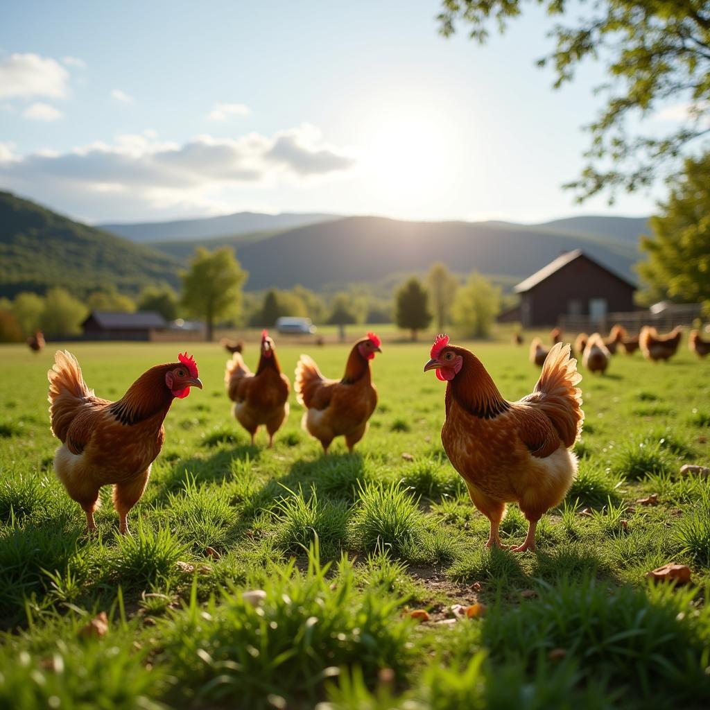 Free-Range Chickens on a Soy-Free Farm