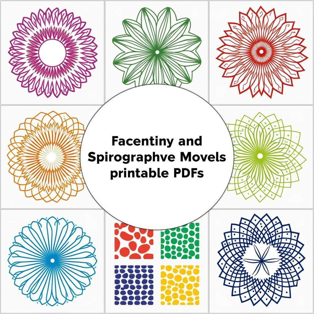 Colorful spirograph designs