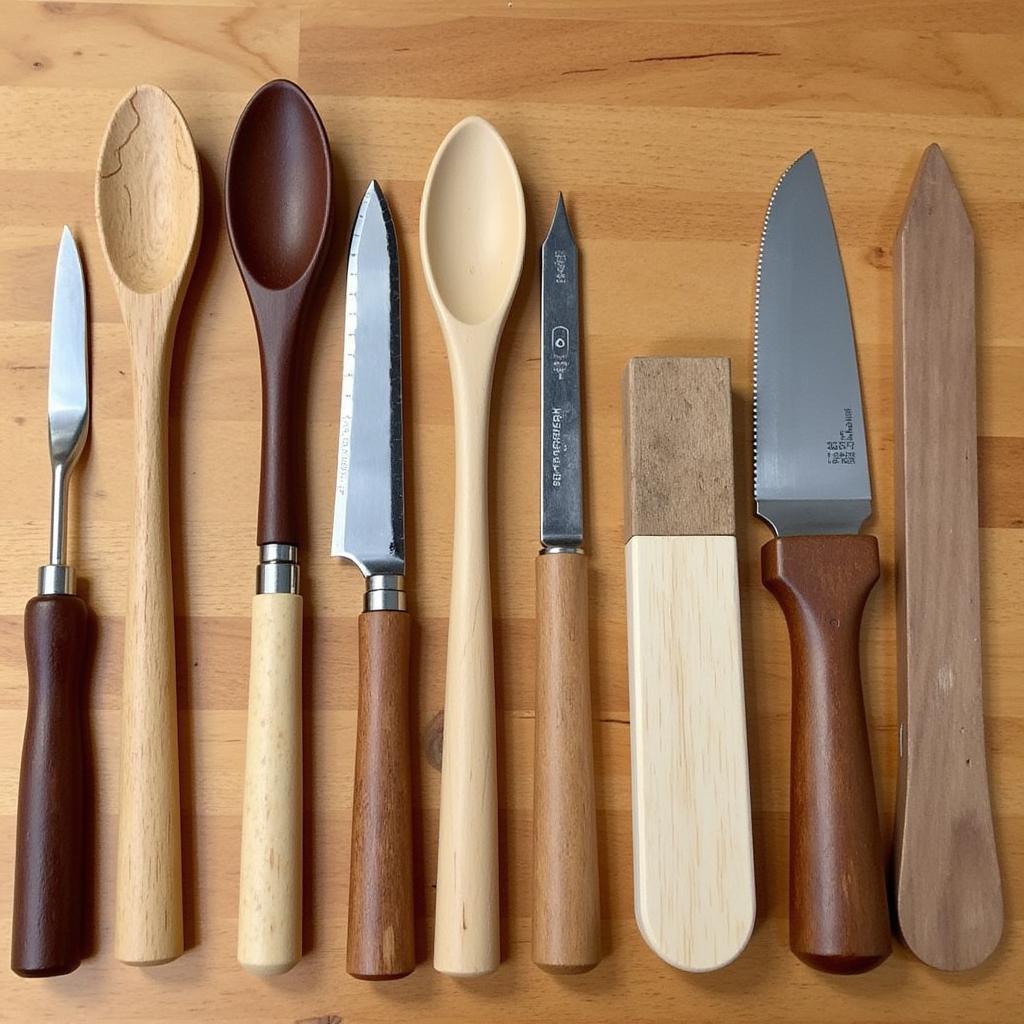 Spoon Carving Tools and Wood