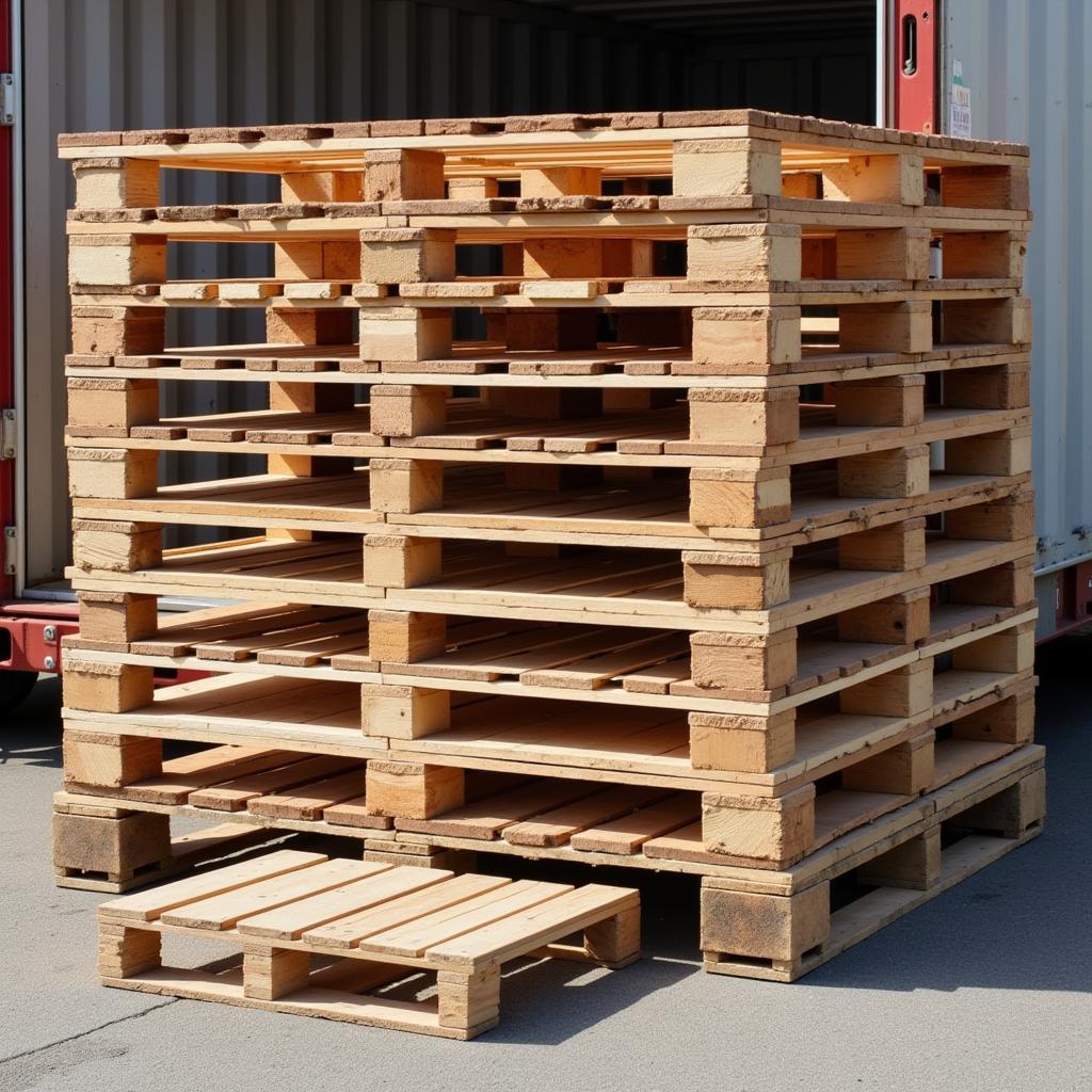 Stacked Pallets Ready for Pickup