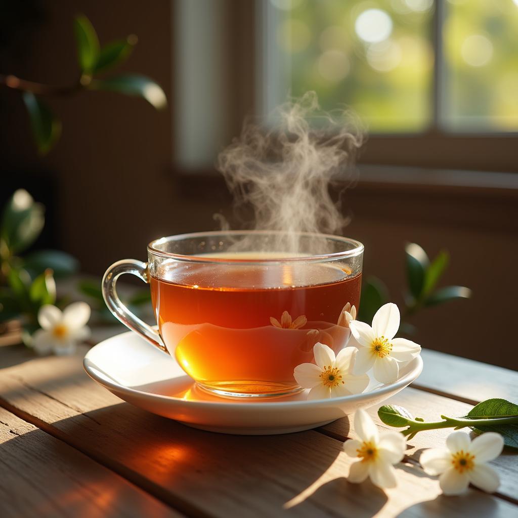 A Steaming Cup of Caffeine Free Jasmine Tea