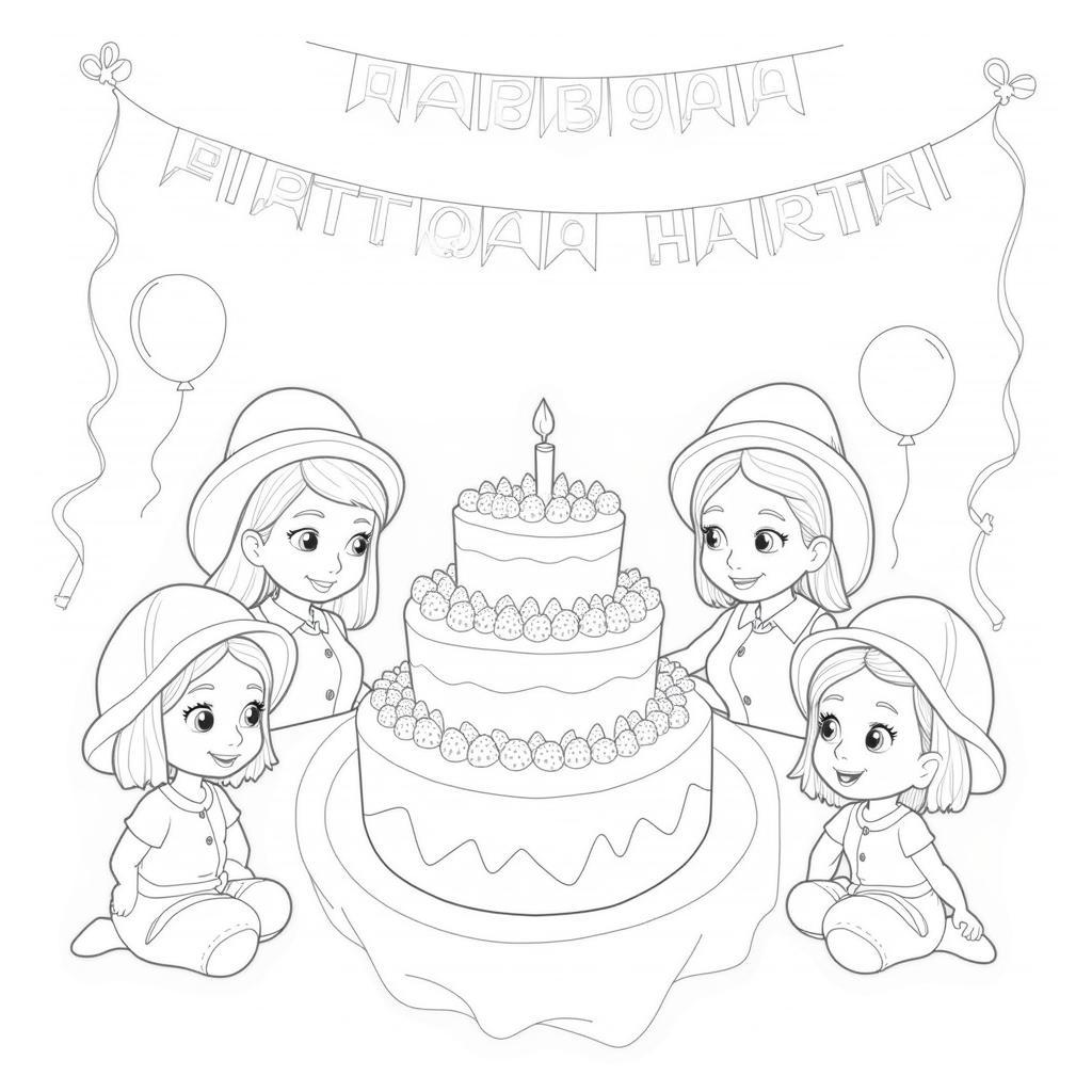 Strawberry Shortcake Birthday Party Coloring Page