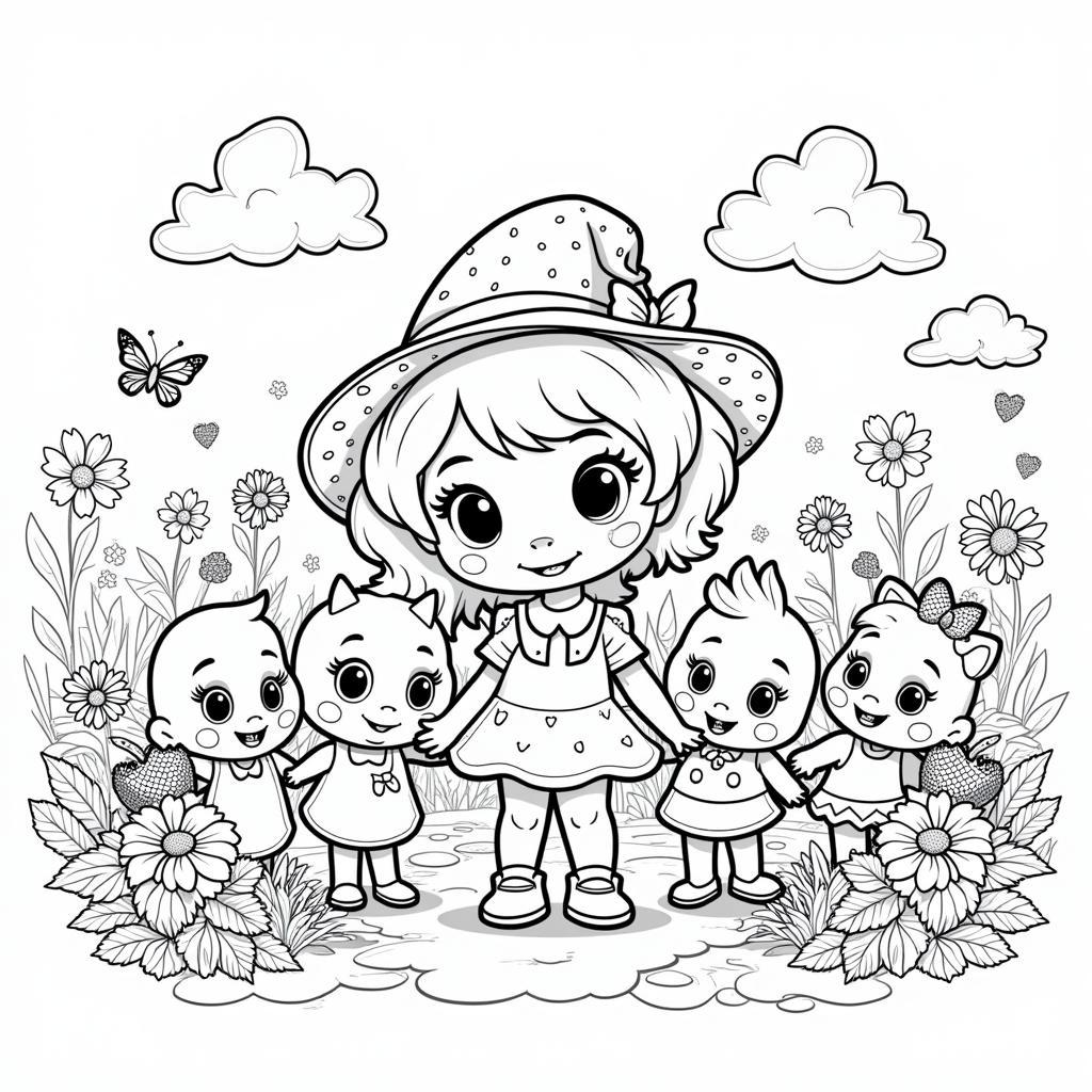 Strawberry Shortcake and Friends Coloring Page