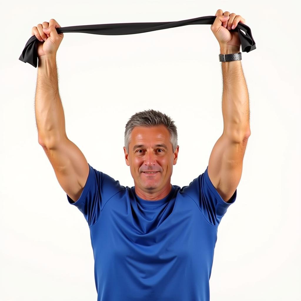 Man Stretching with Exercise Band