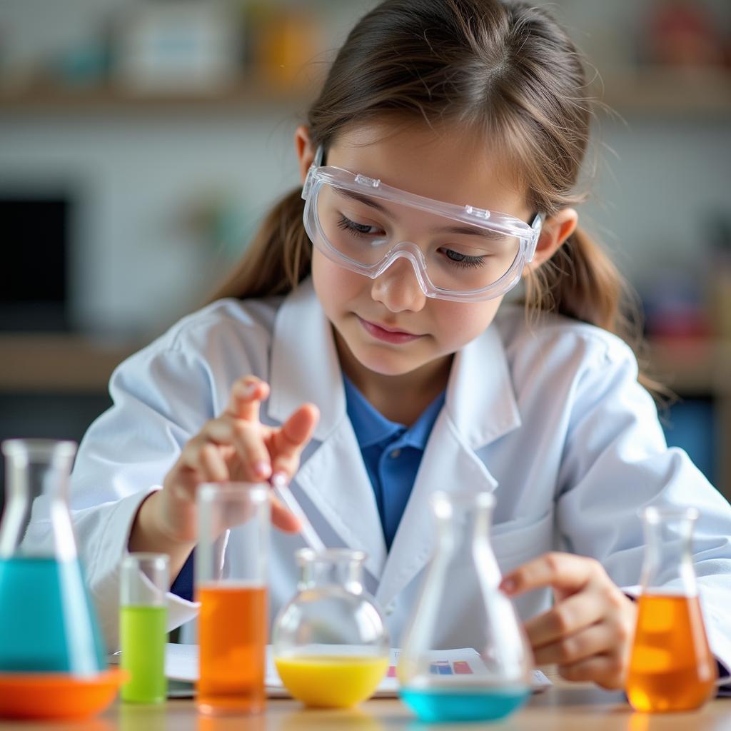 Student Engrossed in a Free Science Kit