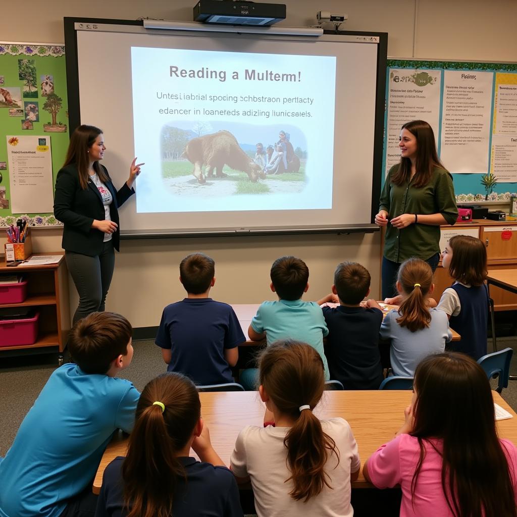 Students Engaging in a Lesson About Animal Conservation