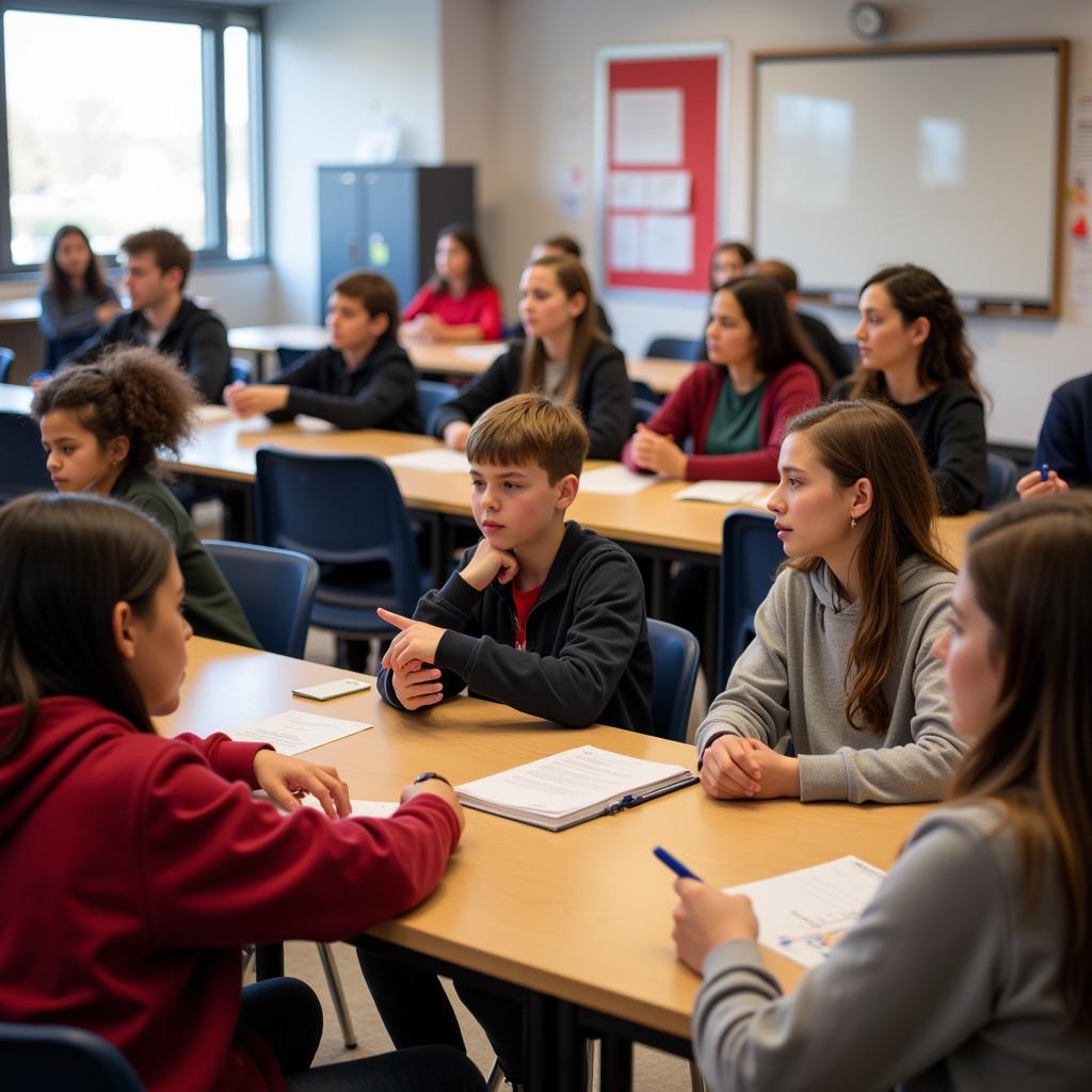 Students participating in anti-bullying workshop