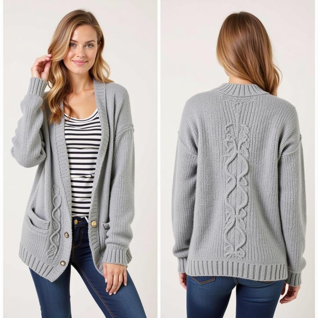 Stylish Knitted Cardigan - Free Pattern