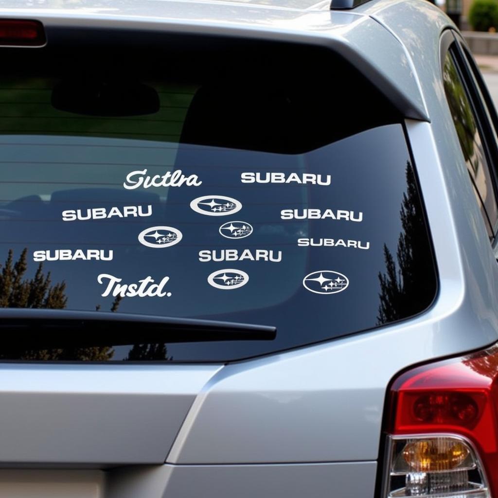 Subaru Decals on a Car