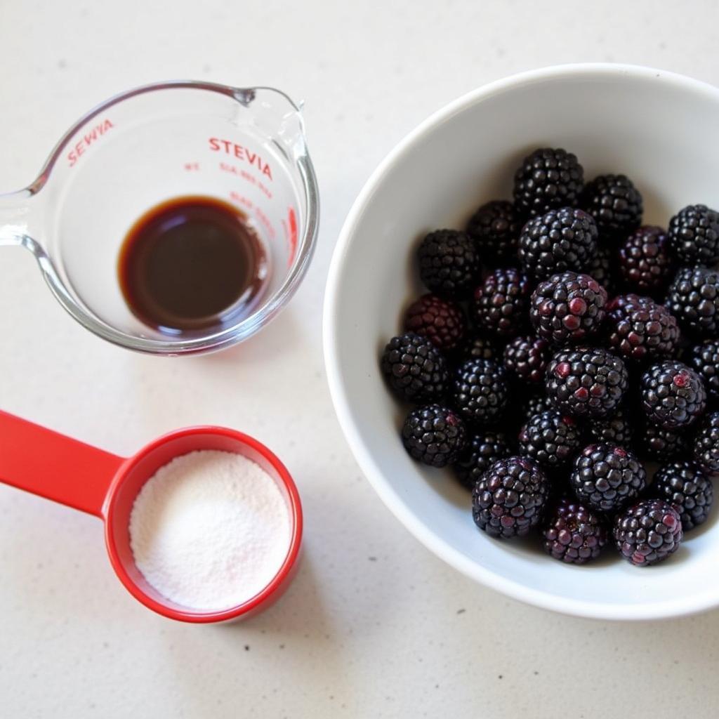 Fresh Blackberries and Sugar Substitute for Syrup