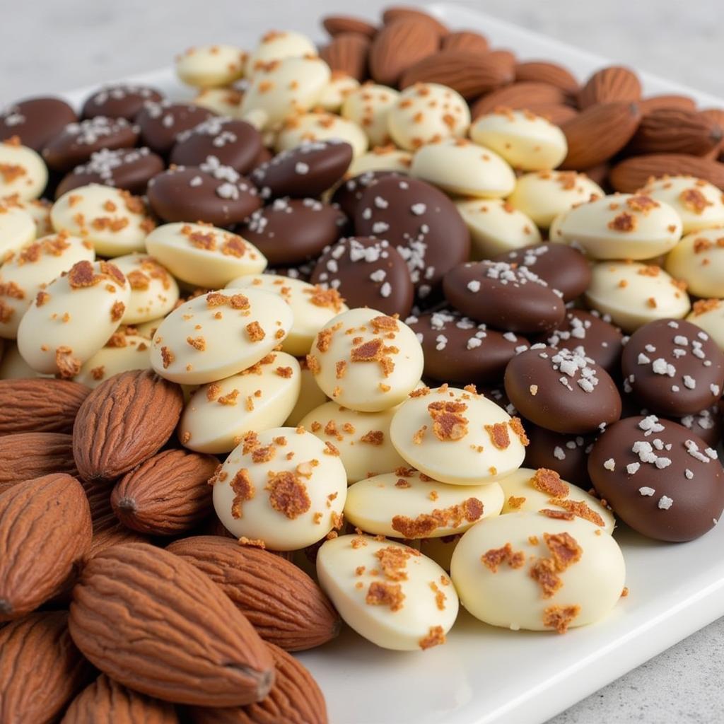 Assortment of sugar free chocolate covered almonds