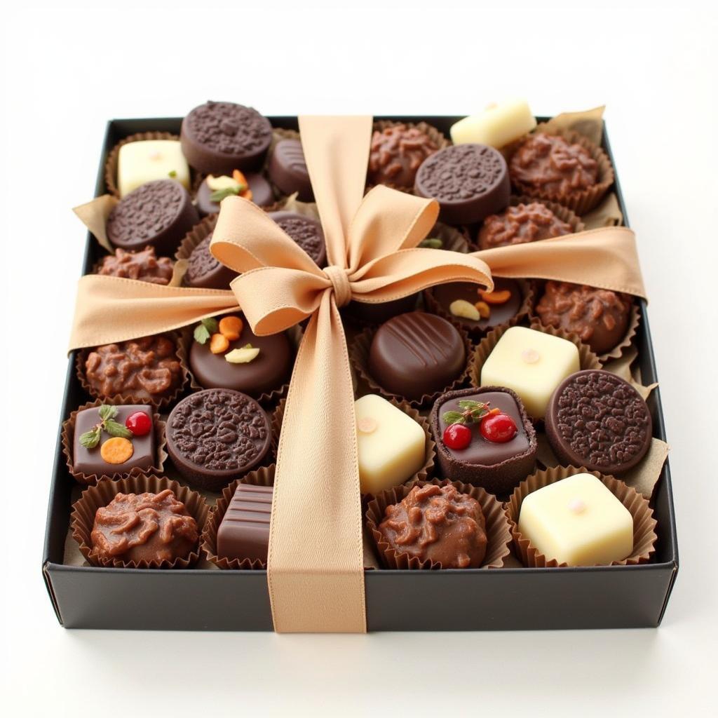 Assortment of sugar-free chocolates in a gift box