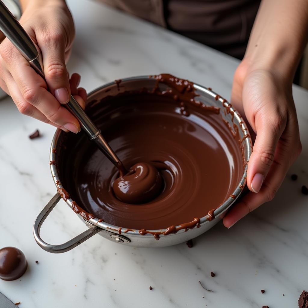 Artisan crafting sugar-free chocolate