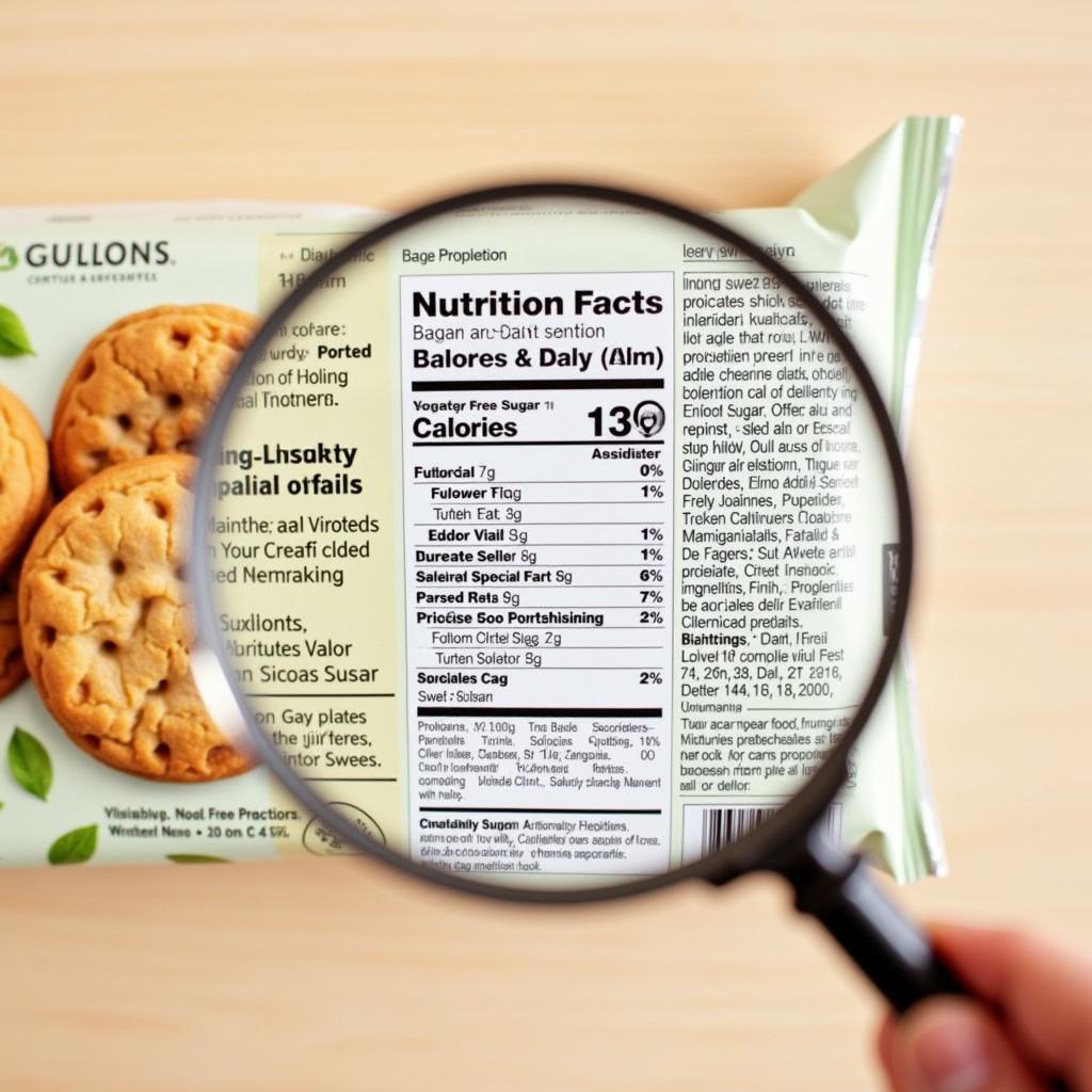 Close-up of Gullon Sugar Free Cookie Ingredients List