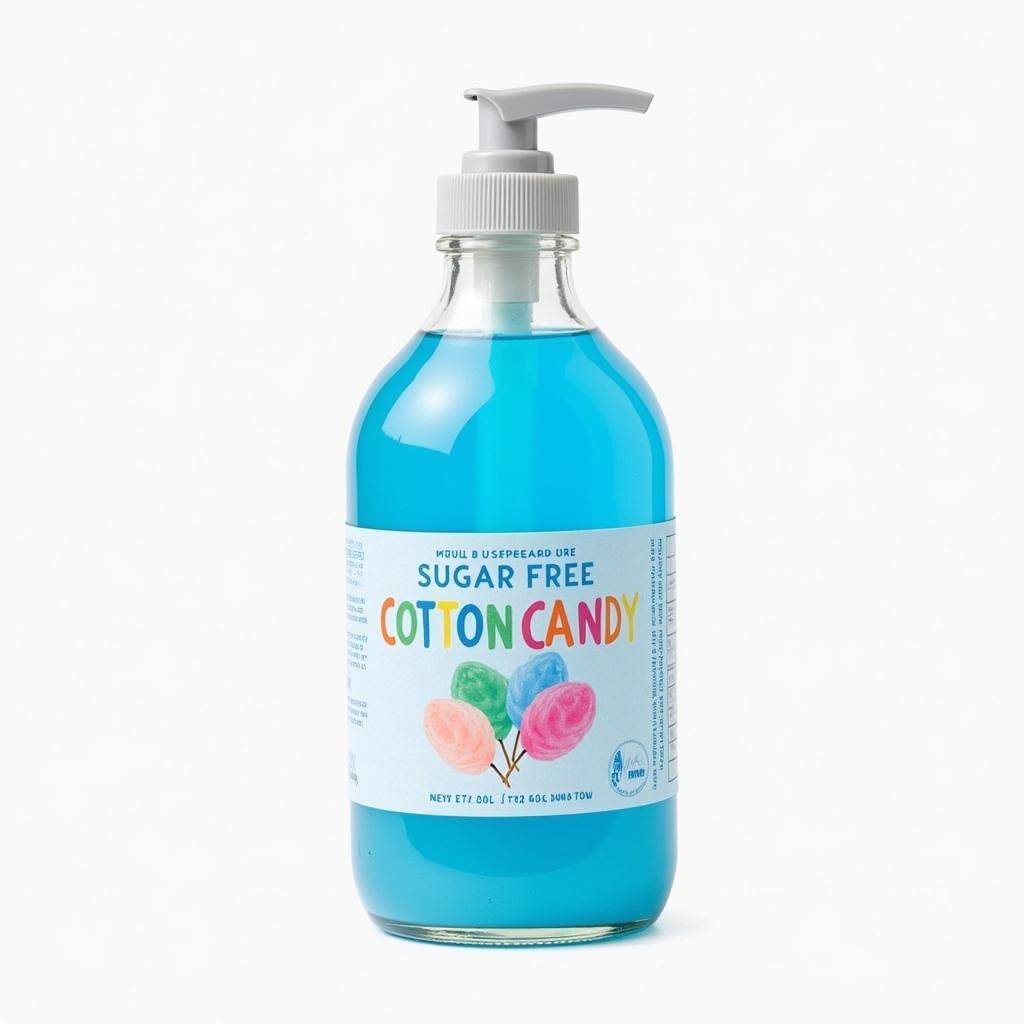 A bottle of sugar free cotton candy syrup