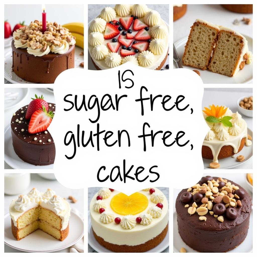 Different flavor variations of sugar free gluten free cake