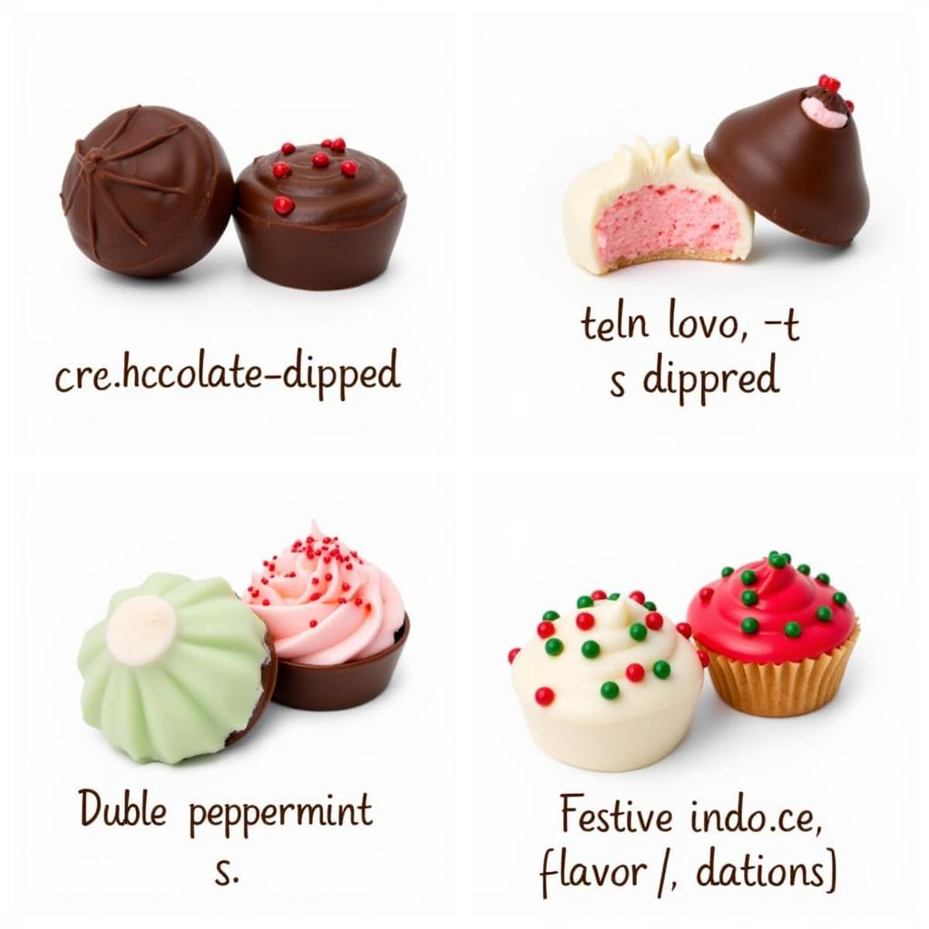 Different variations of sugar-free peppermint puffs.