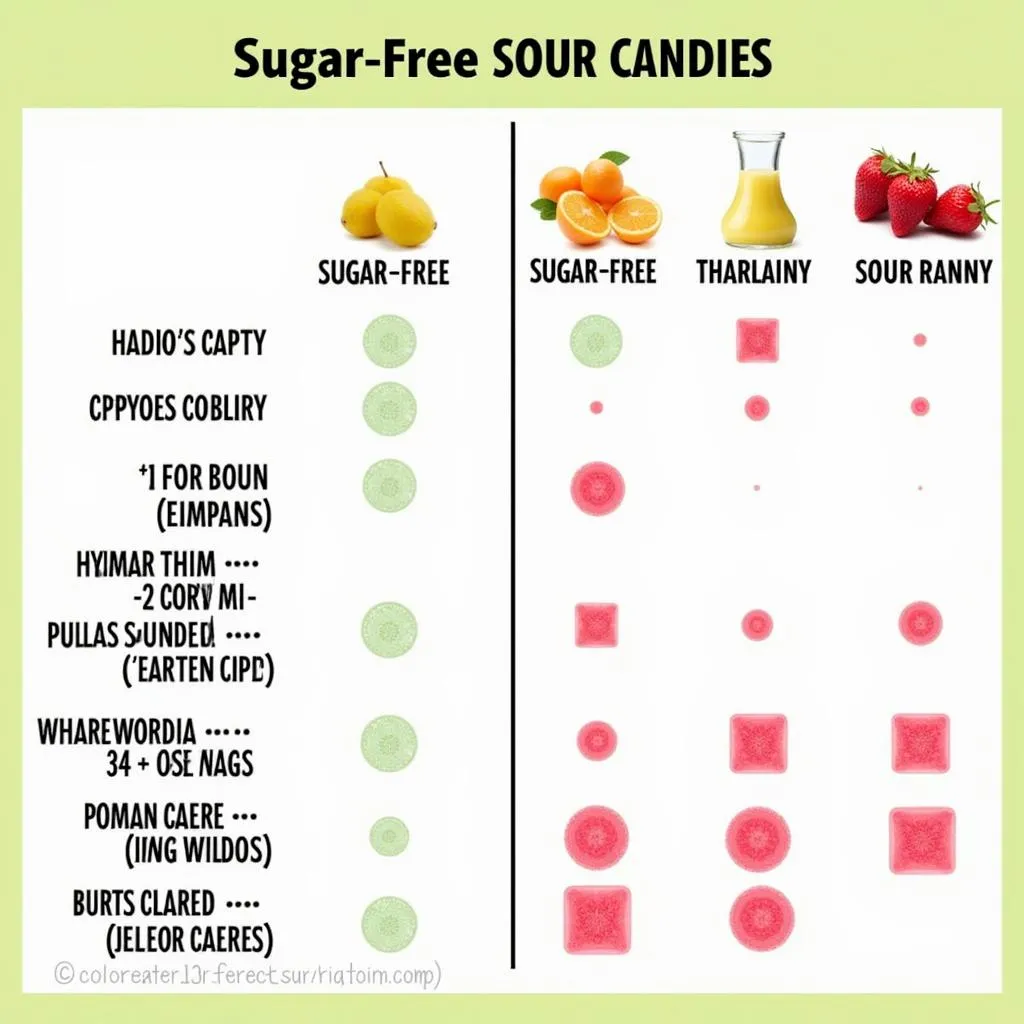 Sugar-Free Sour Candy Taste Comparison Chart