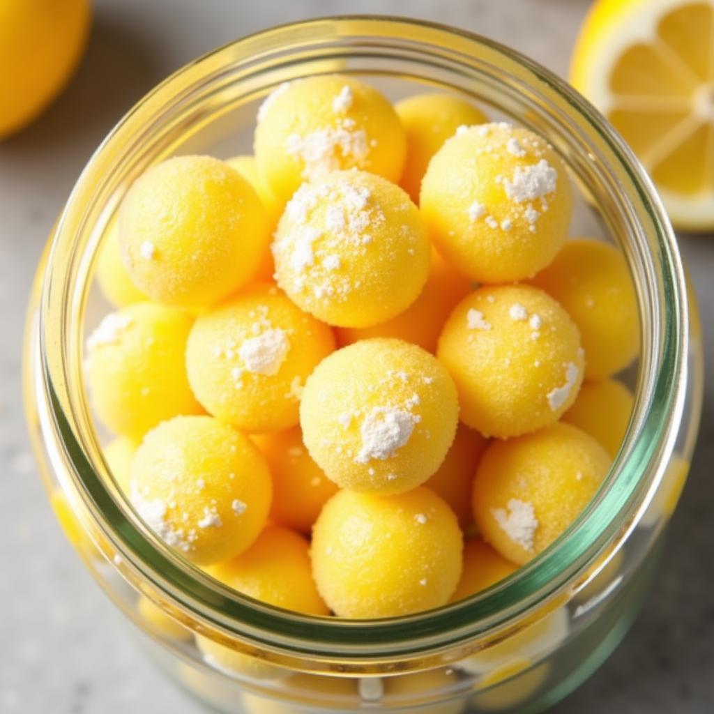 A jar of sugar free sour lemon drops