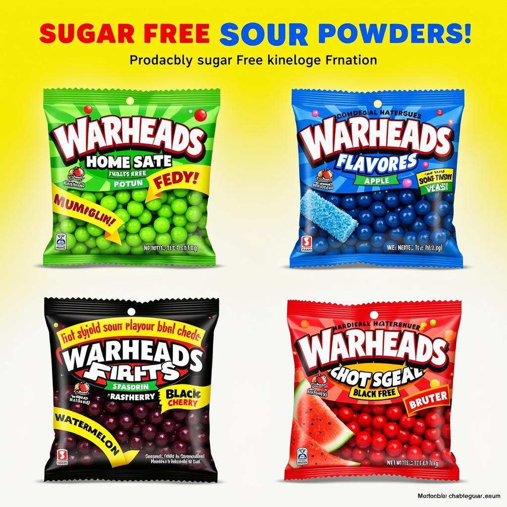 Assortment of sugar free Warheads candies