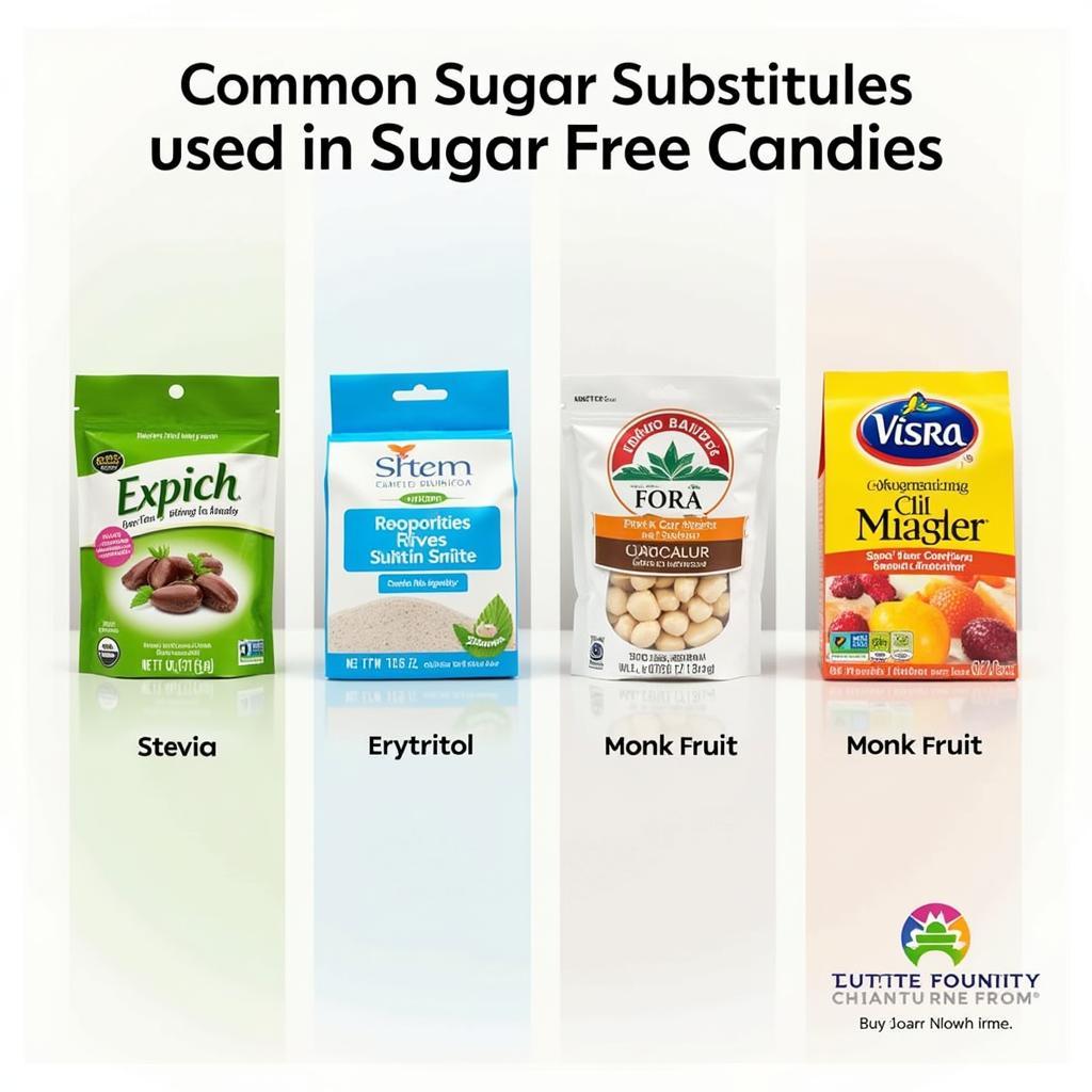 Common sugar substitutes used in sugar free candies.