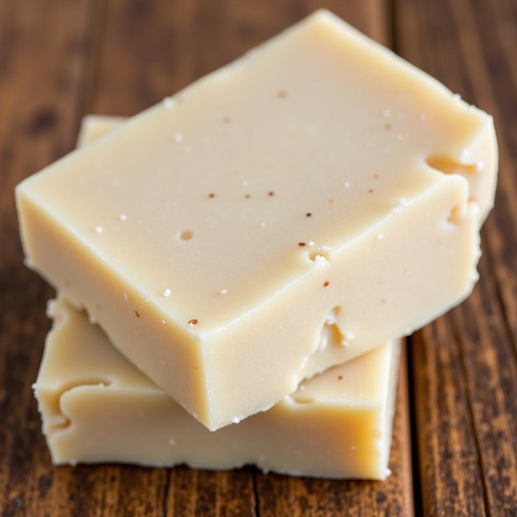 Sulphate free soap bar on a wooden surface