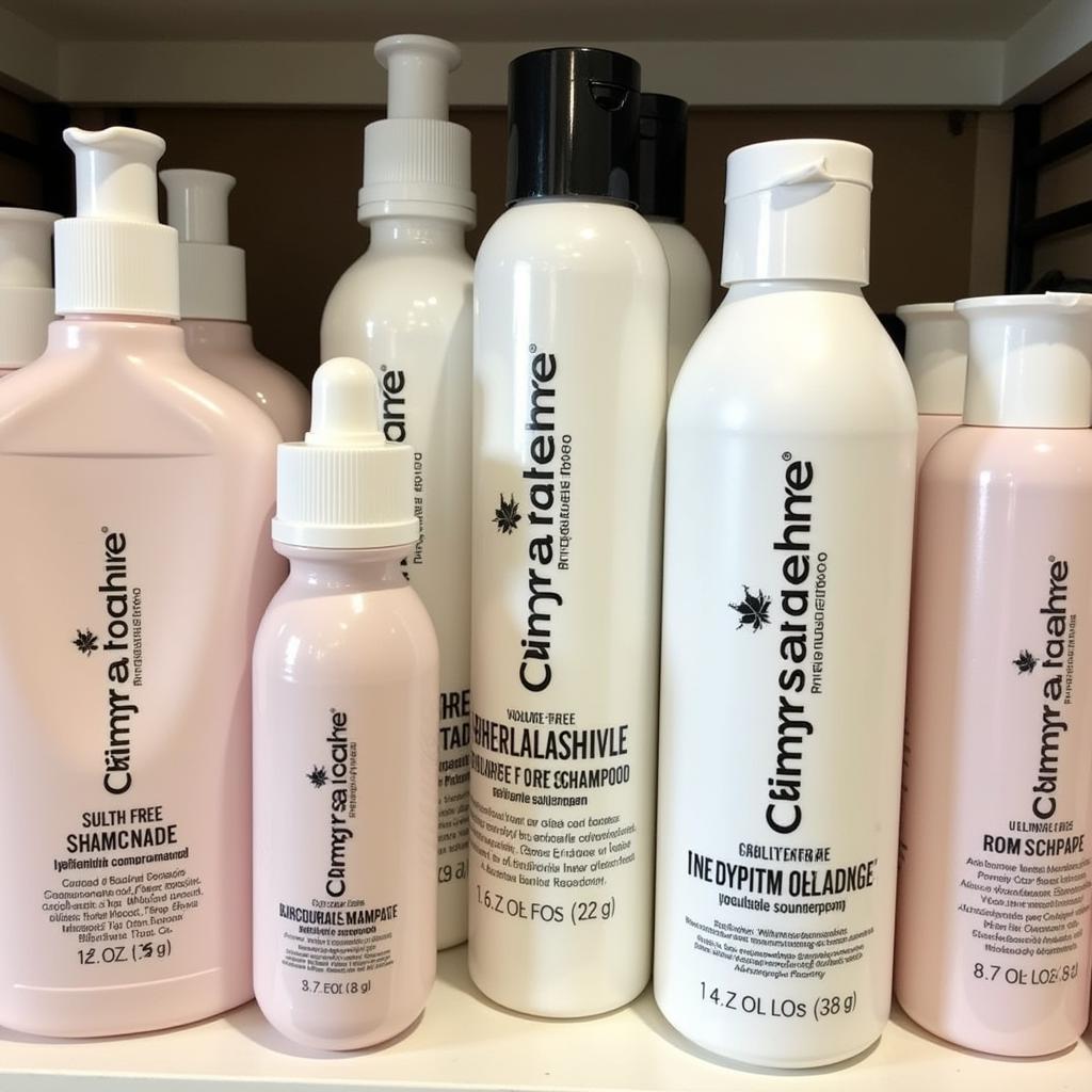 Sulphate free volume shampoo bottles on a shelf