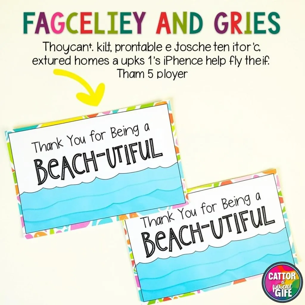 Teacher Summer Gift Tags with Beach Design