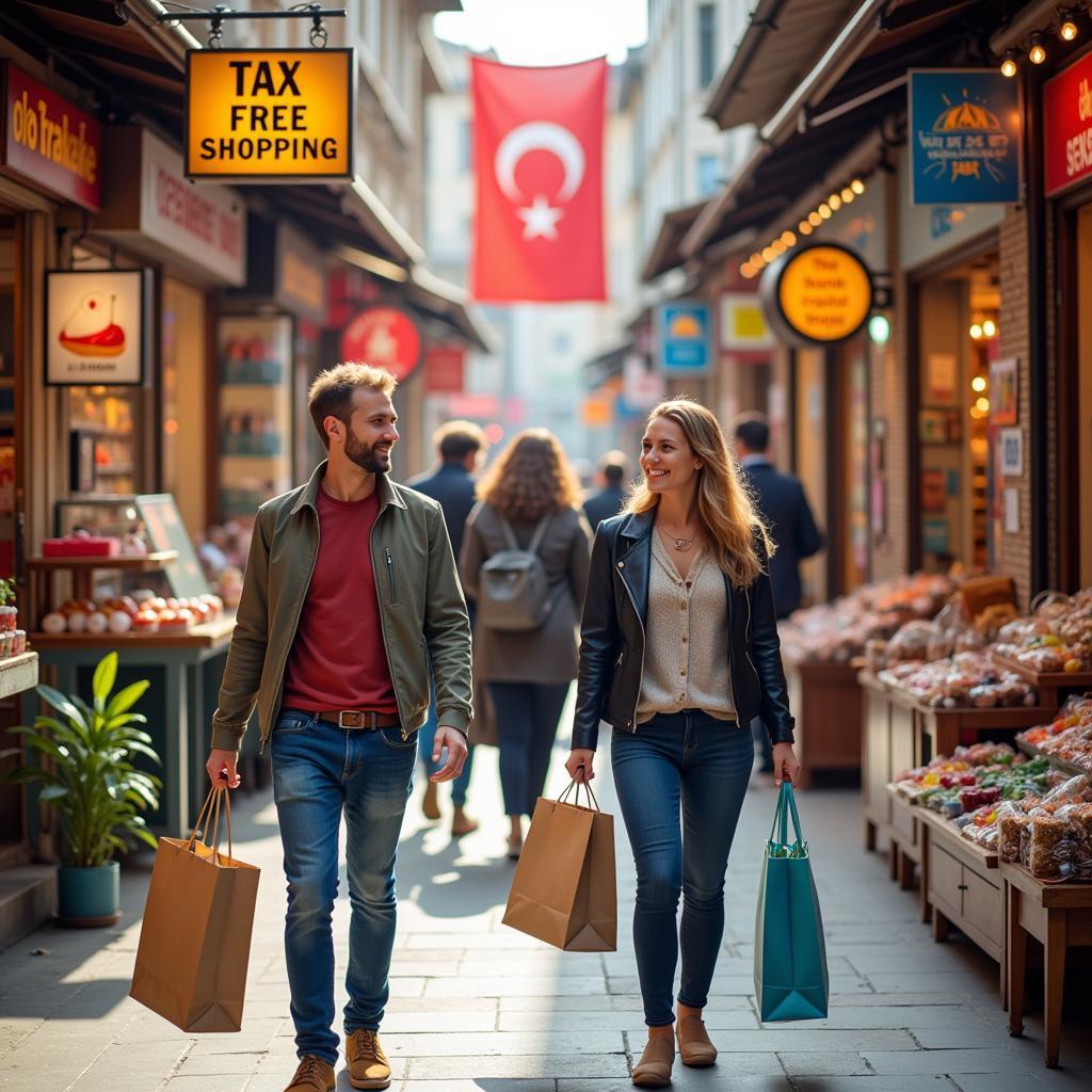 Tourists shopping tax-free in Turkey