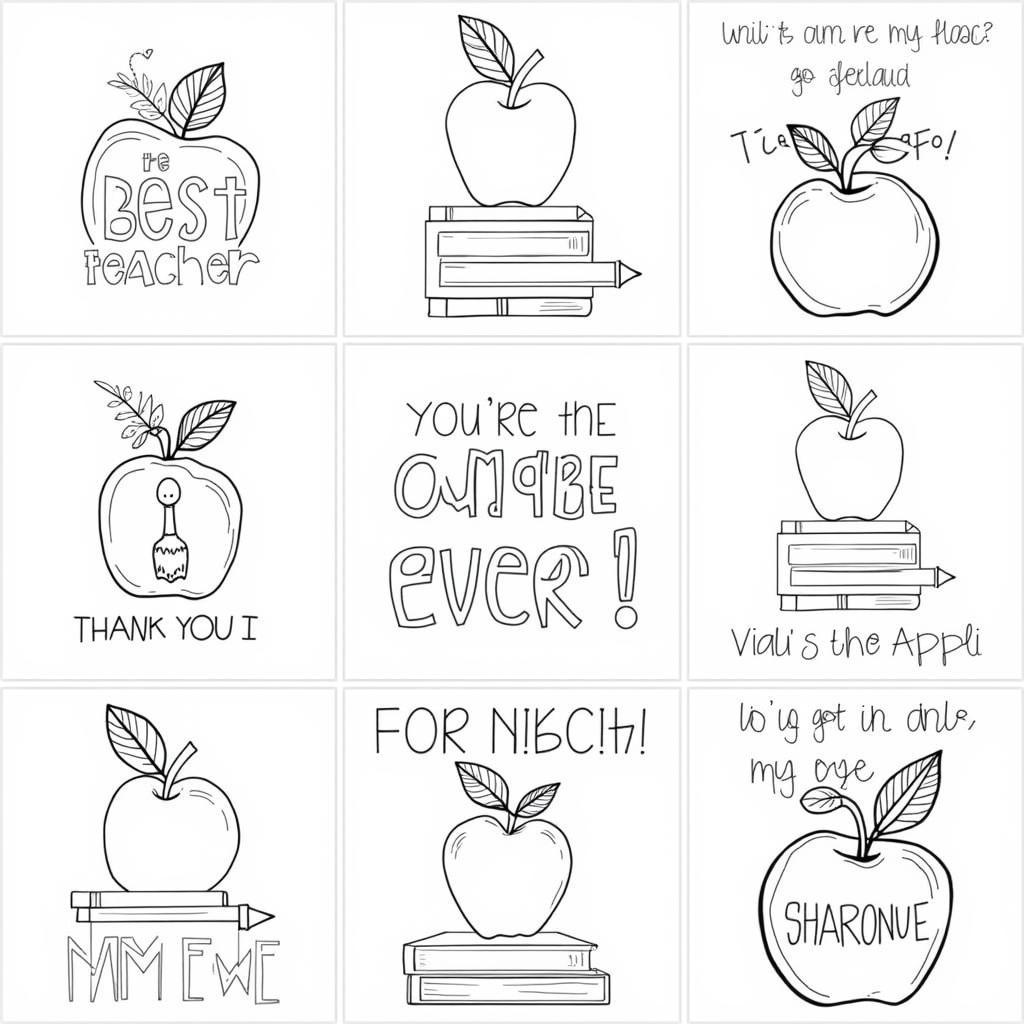 Teacher appreciation coloring page designs