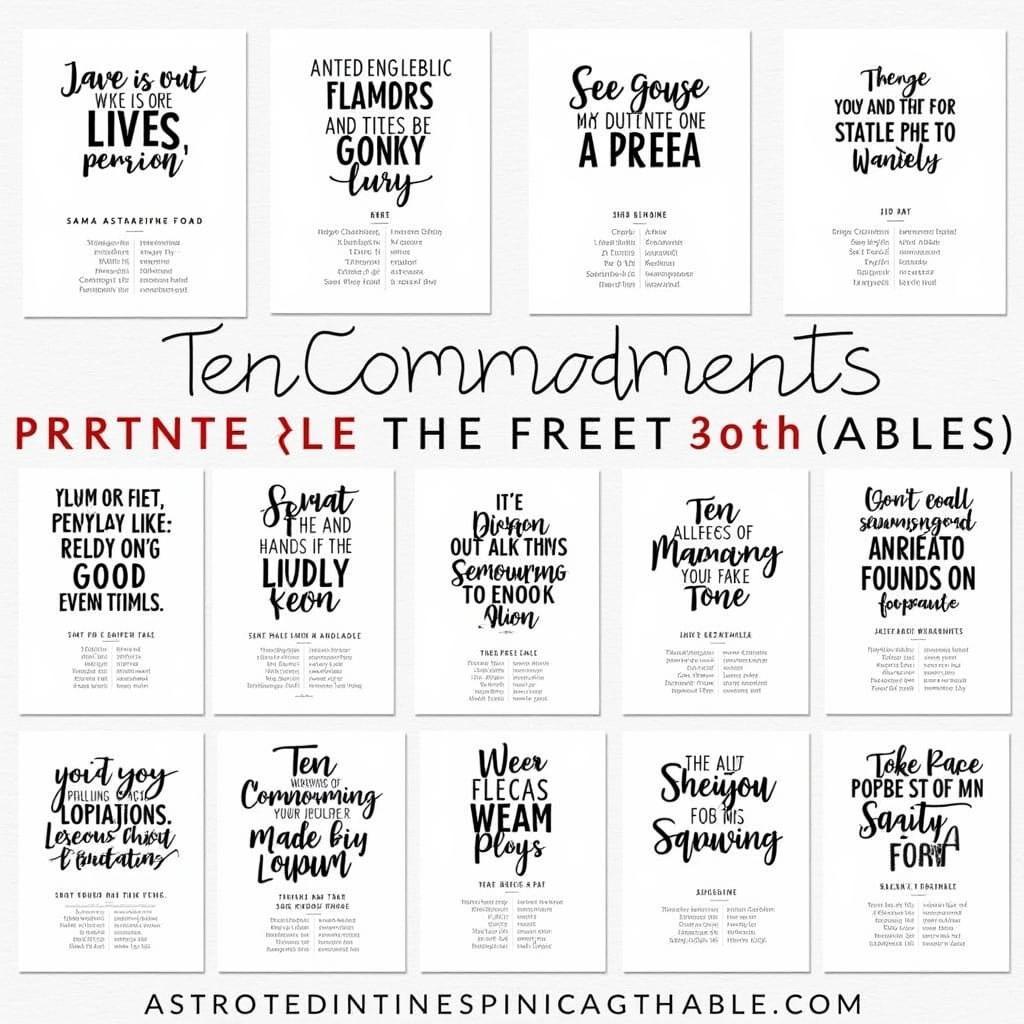 Printable Ten Commandments Designs