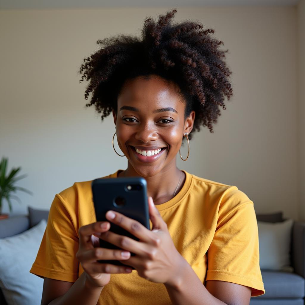 Tennessee Resident Using Smartphone