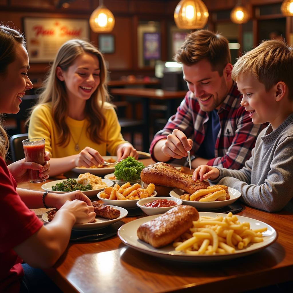 Family dining at Texas Roadhouse with kids' meals