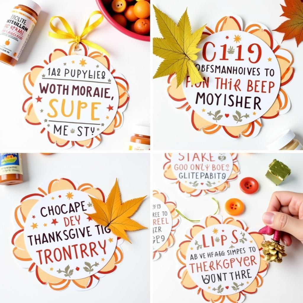 Thanksgiving Printable Decorations with Embellishments 