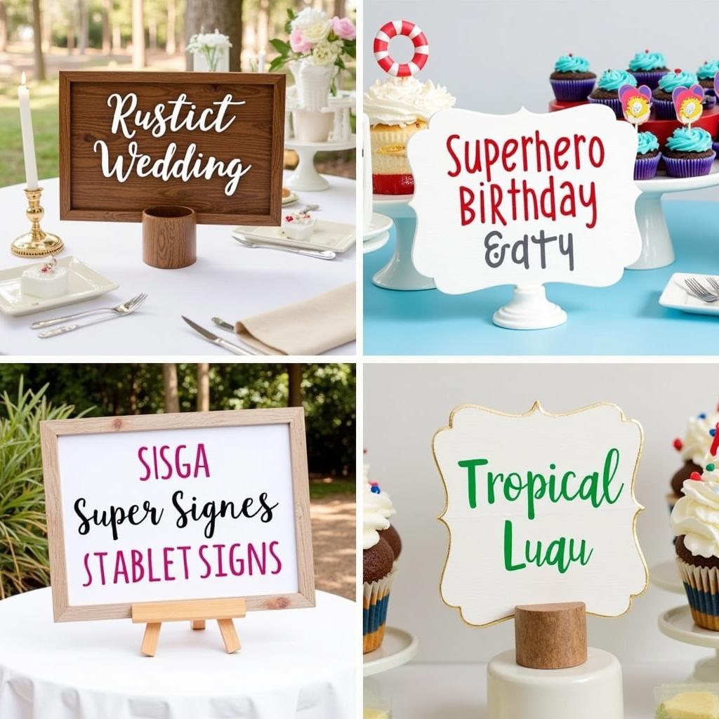 Themed Dessert Table Signs Examples