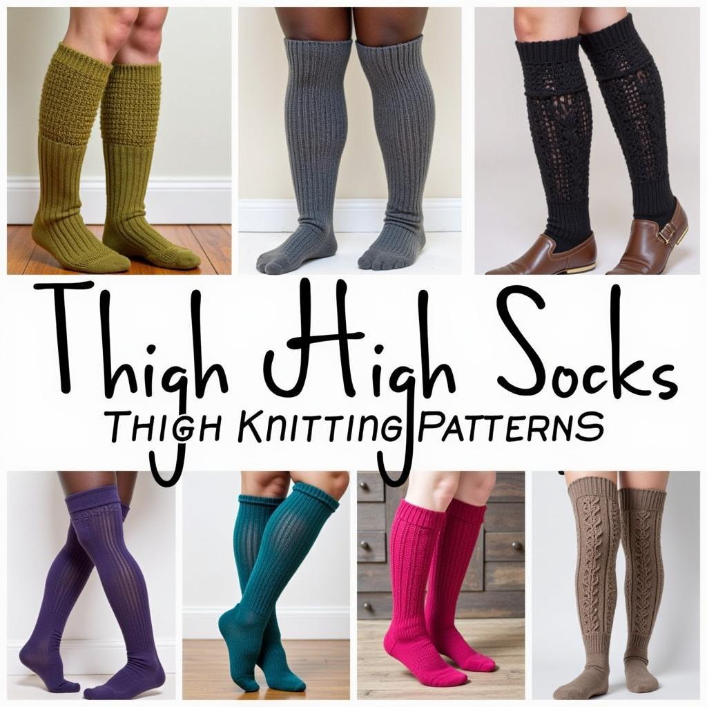 Various Thigh High Sock Knitting Pattern Options