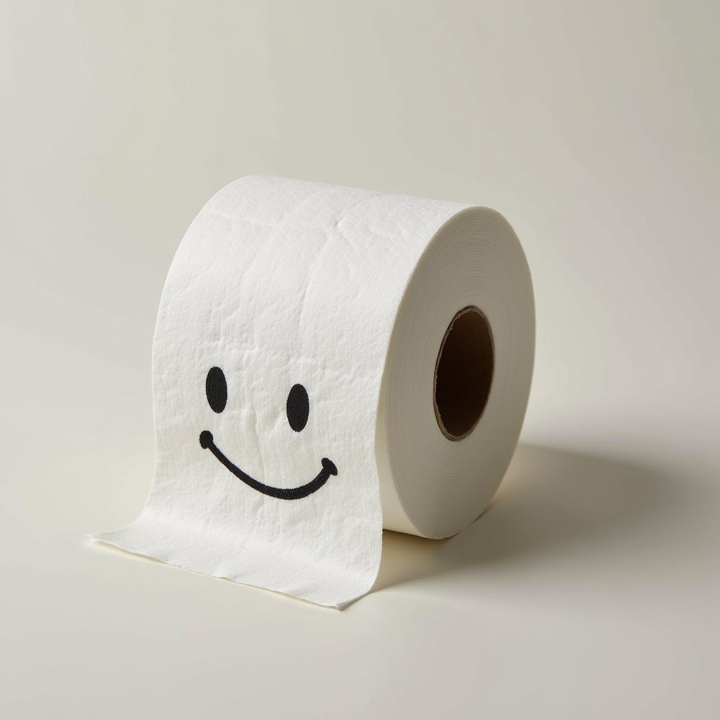 A happy toilet paper roll